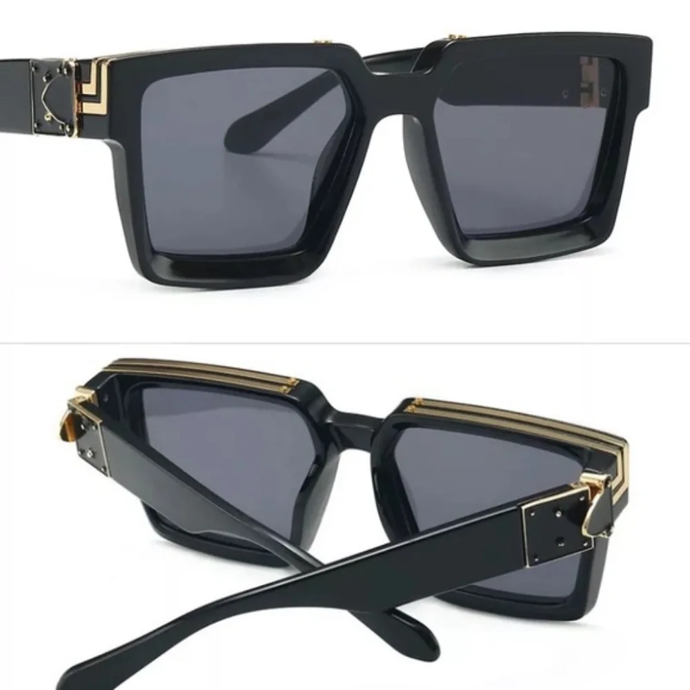 Luxury Brand Designer Square Sunglasses Men